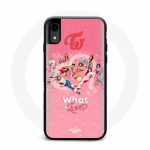 Coque pour Iphone XS TWICE Logo Rouge Affiche What Is Love