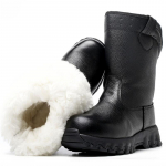 Natūralios odos vyri&scaron;ki batai &scaron;ilti pliu&scaron;iniai vilnoniai sniego batai, atsparūs vandeniui vidurio blauzdomis, vyri&scaron;ki lauko batai, vyri&scaron;ki medvilniniai batai 2024 m. 38