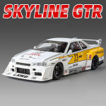 1/24 &bdquo;Nissan Skyline Ares GTR R34&ldquo; modifikuotas plataus korpuso lydinio sportinio automobilio modelis &bdquo;Diecast Raing&ldquo; transporto priemonės automobilio modelio garso &scaron;viesa, dovana vaikams