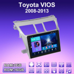 2 DIN Android Carplay Automobilinis Radijas Toyota VIOS 2008-2013 Multimedijos Grotuvas Pagrindinis Įrenginys Stereo GPS Navigacija BT WIFI 2+32GB 1+16GB