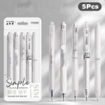 5 vnt Fashion gelio ra&scaron;iklių rinkinys, vienspalvis mielas greitai džiūstantis neutralus ra&scaron;iklis Puikūs studentų ra&scaron;tinės reikmenys mokykliniai biuro reikmenys balta