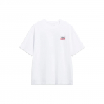 Lining Ritinlentės Serija Spausdinta Raidė Laisvo Kirpimo Trumpomis Rankovėmis Mar&scaron;kinėliai Unisex Vir&scaron;utiniai Drabužiai Balti AHST087-4 XL