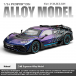 Nauja 1:24 Mercedes-Benz AMG ONE Super Racing lydinio liejimo automobilio modelio garsas ir &scaron;viesa, kolekcionuojami hobiai suaugusiems gimtadienio dovanos berniukui madingi žaislų papuo&scaron;alai