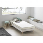 Matelas mousse 90 x 200 cm - DEKO DREAM Kietoa - Confort ferme - Epaisseur 12 cm - Livr&eacute; roul&eacute; balta