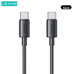 USAMS Nailoninis PD USB-C į USB-C kabelis, 60W/100W, 5A greitasis įkrovimas CC balta