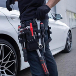 Darbo diržas Įrankių krep&scaron;ys Diržas kojai Įrankių organizatorius Dėklas Taktinis juosmens krep&scaron;ys Juosmens įrankių laikiklis techninės priežiūros darbuotojui, dailidei juoda