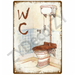 Man Lady Funny WC Sign Metal Poster Toilet Plate Tin Plaque KTV Bar BBQ Shop Bathroom Wall Decor Mural Home Vintage Photo Pub 20 x 30cm