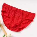 Vyri&scaron;ki ry&scaron;kiai raudoni grynos medvilnės apatiniai - kvėpuojantys &scaron;ventiniai trikampiai apatiniai 2XL (120-145 jin)