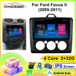 Automobilio radijas Carplay Ford Focus II (2005&ndash;2011 m) Navigacija GPS Android Auto Multimedijos grotuvas Stereo blokas WiFi BT Ne 2din 4G 4 core 2GB+32GB CP
