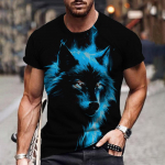 Vilko mar&scaron;kinėliai su 3d skaitmeniniu gyvūnų spaudiniu Grafinis camisa hombre Priežastys mar&scaron;kinėliai trumpomis rankovėmis Patogūs megztiniai vir&scaron;utiniai drabužiai vyri&scaron;ki drabužiai S