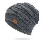 Naujos Unisex Slouchy žieminės kepurės Prideda Kailiu pamu&scaron;alu Vyri&scaron;kos ir Moteri&scaron;kos &Scaron;iltos Beanie Cap Kasdieninės etiketės Dekoro Žieminės megztos kepurės 55cm-60cm &scaron;viesiai pilka spalva