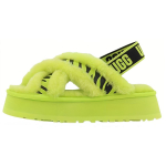 UGG Disco Cross Slide Animalia Avikailio pliu&scaron;inės patogios kasdienės &scaron;lepetės Moteri&scaron;kos &scaron;lepetės Žalia 1128213-KLM 40