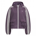 Adidas Originals Striukė nuo vėjo su gobtuvu Madinga Paprasta Universali Striukė Moteri&scaron;ka Striukė Tamsiai Violetinė KB8965 L