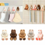 1vnt Cartoon Bear silikoninis dantų &scaron;epetėlio laikiklis Sienoje montuojamas siurbimo puodelio laikymo kabliukas Taupykite erdvę Laikiklis virtuvė namams
