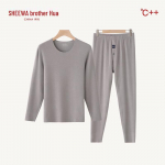 Men's Seamless Round Neck Thermal Underwear Set (58289) L