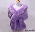 Moterio dirbtinio lapės kailio skara apsiaustas: Storas Rudens/Žiemos Vestuvinis Vakarinis &Scaron;alikas ir Kaklo &Scaron;ildytuvas 160-165 cm violetinė