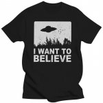 Stilingi vyri&scaron;ki The X Files I Want To Believe mar&scaron;kinėliai trumpomis rankovėmis medvilniniai mar&scaron;kinėliai ateivis NSO zona 51 mar&scaron;kinėliai Harajuku gatvės apranga XXXXXL juoda
