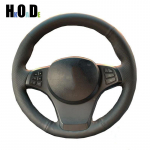 DIY Artificial leather Hand Sewing Car Steering Wheel Cover For BMW E53 X5 2004 - 2006 E83 X3 2003 - 2010 Car accessories Light Blue Thread