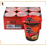 Korėjieti&scaron;ki puodelio ramen 6 vnt. rinkinys | Nongshim Ottogi Samyang Paldo | Mažo dydžio instant makaronai Nongshim Shin Ramyun Cup Mini 6 Pack (65g x 6)