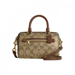 Coach Rowan 16 Klasikinis monogramos Boston krep&scaron;ys Moteri&scaron;ki rankiniai krep&scaron;iai Auksinis Chaki C9947-IME74 Basic Set (Bag+Dust Bag)