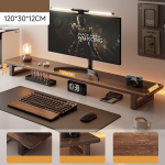 Medinis monitoriaus stovas-paauk&scaron;tinimas Kompiuterių stovai Solidžios medienos stalvir&scaron;io organizatoriaus stovas Kompiuteriui, ne&scaron;iojamam kompiuteriui, PC, televizoriui 40*20*12cm ruda