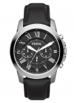 Fossil GRANT FS4812 laikrodis - Vyri&scaron;kas juodas odinis chronografas - Senovinė kolekcija vyrams