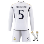 Real Madrid Bellingham ilgomis rankovėmis futbolo mar&scaron;kinėliai Vaikams Sportinė apranga Kvėpuojanti Greitai džiūstanti Jaunimo treniruočių varžybų mar&scaron;kinėliai Oficialiai licencijuoti 150-160 cm