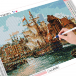 3D burlaivis, pilnas kvadratas, &bdquo;pasidaryk pats&ldquo; deimantinis pie&scaron;imas 5D deimantinis siuvinėjimas deimantiniu kryželiu 20*30 cm