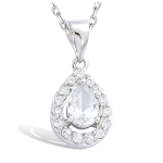 Les Tr&eacute;sors De Lily [G5633] - Pendentif Argent 'D&eacute;esse' Blanc argent&eacute; (rhodi&eacute;) - 13x10 mm balta