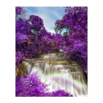 5D &bdquo;pasidaryk pats&ldquo; deimantinis paveikslas Violetinės medienos deimantinis siuvinėjimas Siuvinėjimas kryželiu namų dekoras, rankų darbo dovanos Round 20x30cm