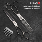 Titan Barber Scissors Kirpyklos Pjovimo įrankiai Retinimo žirklių rinkinys Kirpėjams 6,0 colio vg10 plieno