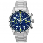 &bdquo;Citizen Pilot&ldquo; nerūdijančio plieno mėlynas ciferblatas Chronograph Eco-Drive CA0790-83L 100M vyri&scaron;kas laikrodis