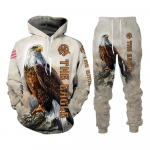Trend Animal The Eagle 3D spausdinta vyri&scaron;kų sportinių kostiumų rinkiniai Laisvalaikio džemperio ir kelnių rinkiniai 2 vnt. Komplektai Didelis megztinis Madingi vyri&scaron;ki drabužiai 5XL