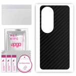 apgo Protective Skin Sticker for the back compatible with Oppo Reno 10 Pro, Wrap Film, Foil, Vinyl - Pattern Carbon Black