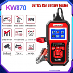 KONNWEI KW870 6V 12V automobilio motociklo akumuliatoriaus testeris OBD2 diagnostikos įrankio skaitytuvas 2 viename alkūninio įkrovimo bandymo įrankiai automobiliui