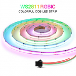 WS2811 COB RGBIC LED juostinė lemputė 576 LED/m Adresuojama Dream Color DC12V WS2812B Didelio lankstumo FOB COB lemputės RA90 1M 2M 3M 5M 1m