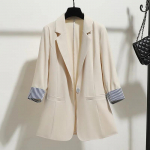 Moteri&scaron;kas kostiuminis &scaron;varkas Slim Drape Plonas skyrius Trimis ketvirčiais rankovėmis Eleganti&scaron;kas &scaron;varkas Ponios Laisvas Plonas paltas Patogus ir Kvėpuojantis XXL