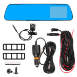 3,5 colio automobilinis DVR veidrodinis prietaisų skydelis Full HD 1080p ciklo įra&scaron;ymas galinio vaizdo dviejų objektyvų automobilinis DVR prietaisų skydelis plataus kampo automatinio įra&scaron;ymo vairavimo įra&scaron;ymo įrenginys Dual cameras