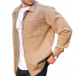Vyri&scaron;kas striukės atvartas ilgomis rankovėmis Patch Pocket &scaron;varko paltas su Patch Pocket vientisos spalvos vaflinės tekstūros paltas su viena krūtine M balta
