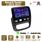 Android Carplay Automobilio Radijas Renault Duster 1 2010-2015 Multimedia Grotuvas Galvos Vienetas Stereo GPS Navigacija BT WIFI 4+64GB 2+32GB