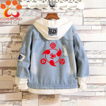 Cosroad Naruto džinsinė striukė Uchiha Sasuke Cosplay pavasario rudens džinsai su gobtuvu Vyri&scaron;ki Moteri&scaron;ki Kostiumai Vir&scaron;utiniai drabužiai Paltai L