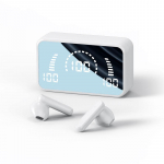 Veidrodinis belaidis Bluetooth ausinės TWS 5.1 Mini binauralinės nematomos įdedamos į ausis sportinės binauralinės juoda