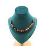 Pierres et Min&eacute;raux. Collier 20 perles Agate de R&ecirc;ve 8 mm. Chaine en acier inoxydable Collier femmes, hommes. Taille personnalisabl
