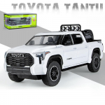 1/24 TOYOTA Tundra TRD pikapas visureigis, liejamo lydinio miniatiūrinis žaislinis automobilio modelis, patraukiamas atgal garso &scaron;viesos kolekcijos dovana berniukui balta