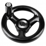 1PC 12*100mm Black Round 3 Spoke Hand Wheel for Lathe Milling Machine