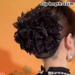 Madingi juodi tinkleliai, gėlių plaukų segtukai, moterims, ryklio uodegos segtukas, galvos apdangalas, temperamentas, gėlių plaukų letena, galvos apdangalai, plaukų aksesuarai 11CM