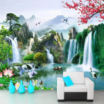 3D Krioklių Tapetai Gamtos Peizažas Sieninis Muralis Svetainei TV Sofai Studijai Klasikiniai Sienų Popieriai Namų Dekorui 200 cm(W) x 140 cm(H)