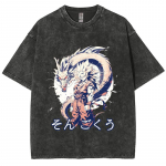 Japoni&scaron;kas Anime Animacinis Drakono Ra&scaron;tas Moteri&scaron;ki Mar&scaron;kinėliai Gryna Medvilnė Patogūs Trumpomis Rankovėmis Apvalia I&scaron;kirpte Skalbiami Unisex Vir&scaron;us 3XL