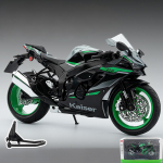 1/9 mastelio Kawasaki Ninja ZX-10R Superbike lydinio metalo lieto modelio motociklas su garsu ir &scaron;viesa Namų madingų žaislų kolekcija Pomėgis Dovana juoda