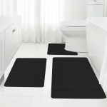 Memory Foam Vonios kilimėlių rinkinys 3 dalių, neslystantys itin mink&scaron;ti sugeriantys vonios kilimėliai, skalbimo ma&scaron;inoje ir sauso tualeto kilimėlių rinkiniai vonios grindims One Size